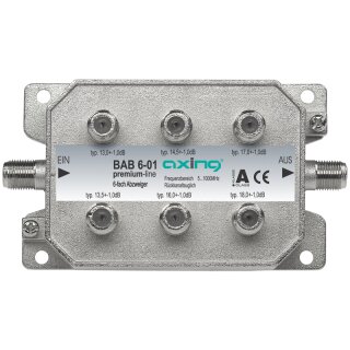 BAB6-01 | 6-fach Abzweiger | 5 bis 1006 MHz | 13 bis 18 dB Abzweigdämpfung