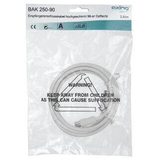 BAK250-90 | Anschlusskabel IEC | axialer Stecker | axiale Kupplung