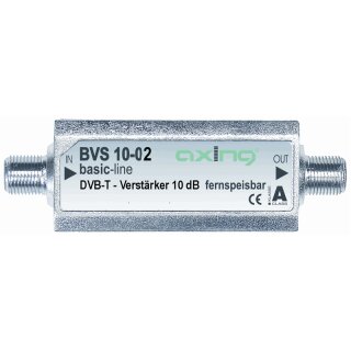 BVS10-02 | DVB-T Miniatur-Inline-Verstärker 10 dB | 862 MHz | An Empfangsstellen nur hinter einer selektiven Weiche erlaubt