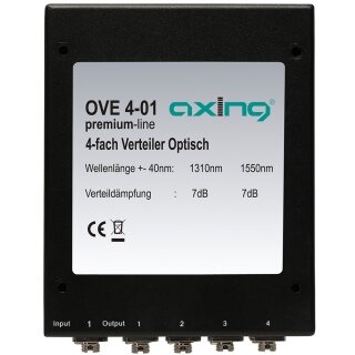 OVE4-01 | Optischer 4-fach-Verteiler | Zur Verteilung optischer Signale | Mit FC/PC-Steckern