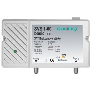 SVS1-00 | Satelliten-Breitbandverstärker | Einsetzbar als Streckenverstärker nach der Zusammenführung von terrestrischen | BK- und SAT-Signalen