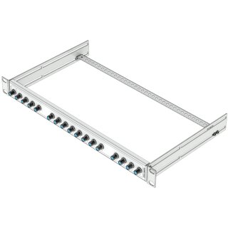 19-CATV-Patch panel | 16 Outputs | Input at the rear Stand alone unit | short | Light grey RAL 7035