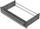 EPF 19 | 19-Zoll-SAT-Patchfeld RM 17 mm | 24 Anschlüsse (2x 1-24) | Bautiefe 255 mm | mit F-Bügel | Schwarz RAL9005 |
