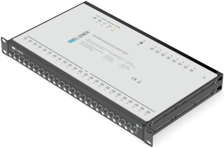 19-Zoll-SAT-Multischalter | 1 Satellit | Quattro LNB - Koaxial | Kabellängen 10 bis 50 m | 32 Ausgänge | Ohne ÜSPSchutz | Nicht-Kaskadierend | Standardnetzteil | RAL9005 schwarz |