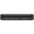 19-inch-SAT-Multiswitch | 1 Satellite | Quattro LNB - Coaxial | Cable lengths 10 to 50 m | 32 Outputs | With surge protection | Non-cascading with patch panel | Standard power supply unit | RAL9005 black |