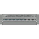 19-inch-SAT-Multiswitch | 4 Satellites | Quattro LNB - Coaxial | Cable lengths 10 to 50 m | 16 Outputs | Without surge protection | Cascading | Redundant power supply unit | RAL7035 light grey |