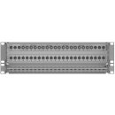 19-inch-SAT-Multiswitch | 4 Satellites | Quattro LNB - Coaxial | Cable lengths 10 to 50 m | 24 Outputs | With surge protection | Cascading with patch panel | Standard power supply unit | RAL7035 light grey |