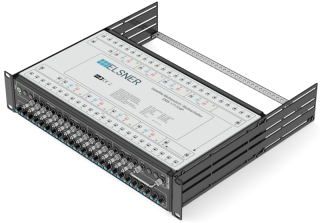 19-inch-SAT-Multiswitch | 4 Satellites | Quattro LNB - Coaxial | Cable lengths 10 to 50 m | 24 Outputs | Without surge protection | Cascading | Standard power supply unit | RAL9005 black |