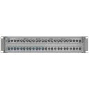 19-inch-SAT-Multiswitch | 4 Satellites | Quattro LNB - Coaxial | Cable lengths 10 to 50 m | 36 Outputs | With surge protection | Cascading | Standard power supply unit | RAL7035 light grey |