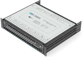 19-Zoll-SAT-Multischalter | 4 Satelliten | Quattro LNB - Koaxial | Kabellängen 10 bis 50 m | 36 Ausgänge | Ohne ÜSPSchutz | Kaskadierend | Standardnetzteil | RAL9005 schwarz |