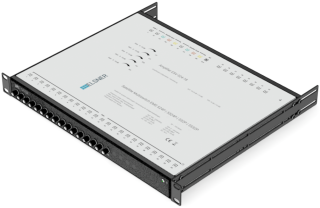 19-inch-SAT-Multiswitch | 1 Satellite | Quattro LNB - Coaxial | Cable lengths 50 to 100 m | 16 Outputs | With surge protection | Cascading | Standard power supply unit | RAL9005 black |