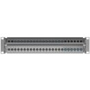 19-inch-SAT-Multiswitch | 1 Satellite | Quattro LNB - Coaxial | Cable lengths 50 to 100 m | 16 Outputs | With surge protection | Non-cascading with patch panel | Standard power supply unit | RAL7035 light grey |