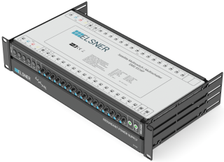 19-Zoll-SAT-Multischalter | 1 Satellit | Quattro LNB - Koaxial | Kabellängen 10 bis 50 m | 16 Ausgänge | Mit ÜSPSchutz | Nicht-Kaskadierend | Redundantes Netzteil | RAL9005 schwarz |