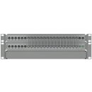 19-inch-SAT-Multiswitch | 1 Satellite | Quattro LNB - Coaxial | Cable lengths 10 to 50 m | 16 Outputs | With surge protection | Non-cascading with patch panel | Redundant power supply unit | RAL7035 light grey |