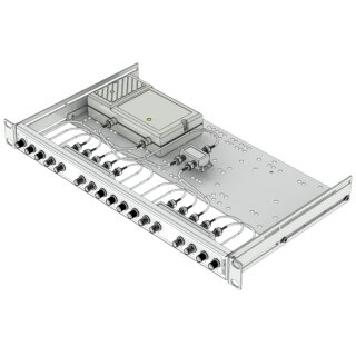 19-CATV-Amplifier-splitter-compact |  16 Outputs |  Input at the front | without patch panel | with 25 dB amplifier 98 dBµV cso / ctb | Light grey RAL 7035