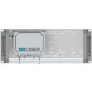 19-Zoll-CATV-Verstärker-Grundeinheit | 1 Ausgang | Eingang hinten | mit Acrylglas Frontplatte | mit 40 dB Verstärker 111 dBµV cso/ctb | Hellgrau RAL 7035