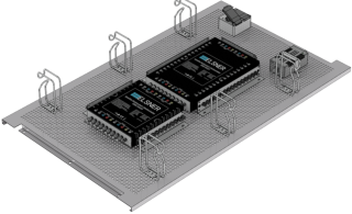 Wall-mounted SAT system | 2 satellites | Quattro - coaxial | Cable lengths 50 to 125 m | 56 outputs | Without overvoltage protection | Without option | In wall cabinet | W60xL100cm