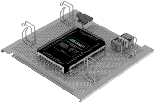 Wall mounting system SAT-Multiswitch | 2 Satellites | Quattro - Coaxial | Cable lengths 50 to 125 m | 32 Outputs |With surge protection||W60xL100cm|