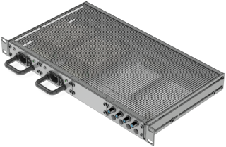 ENT 191 | 19-inch power supply for central power supply in various designs  2 power supply units  18 volts  4 Outputs  50 Watt   LED   F-connector   Light grey RAL 7035