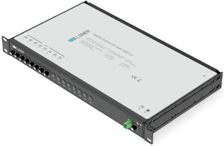 19-inch-SAT-Multiswitch | 1 Satellite | Optics | Cable lengths 10 to 50 m | 8 Outputs | Without surge protection | Non-cascading all connections to the front | Standard power supply unit | RAL9005 black