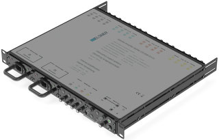 19-inch SAT amplifier splitter 1 SAT | Quattro LNB - Coaxial | Headend || Without overvoltage protection | Without patch panel | Redundant power supply unit | Black RAL9005