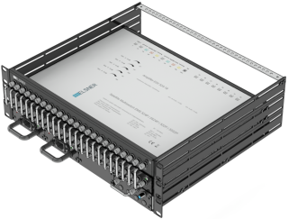 19-inch-SAT-Multiswitch 1 Satellite | Quattro LNB - Coaxial | Cable lengths to 50 m | 32 Outputs | With surge protection | Cascading with input splitter | Redundant power supply unit | RAL9005 black