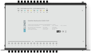 19-Zoll-SAT-Multischalter 2 Satelliten | Quattro LNB - Koaxial | Kabellängen bis 50 m | 16 Ausgänge | Ohne ÜSPSchutz | Nicht-Kaskadierend | Redundantes Netzteil | RAL9005 schwarz